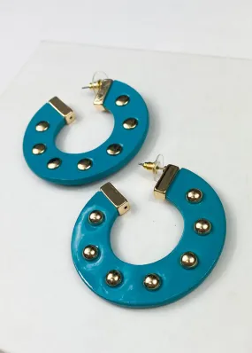 Andros Ball Stud Hoop - Teal