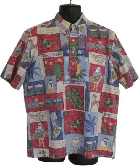 00's Mele Kalikimaka Pull Over Shirt Limited Edition by Reyn Spooner