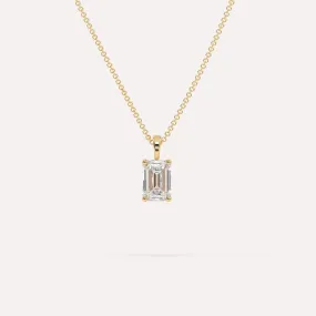 1 carat Emerald Diamond Pendant Necklace