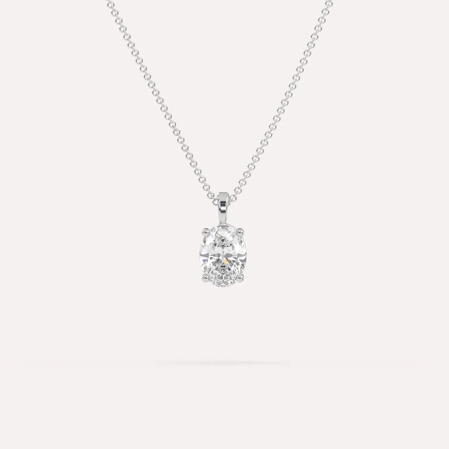 1 carat Oval Diamond Pendant Necklace