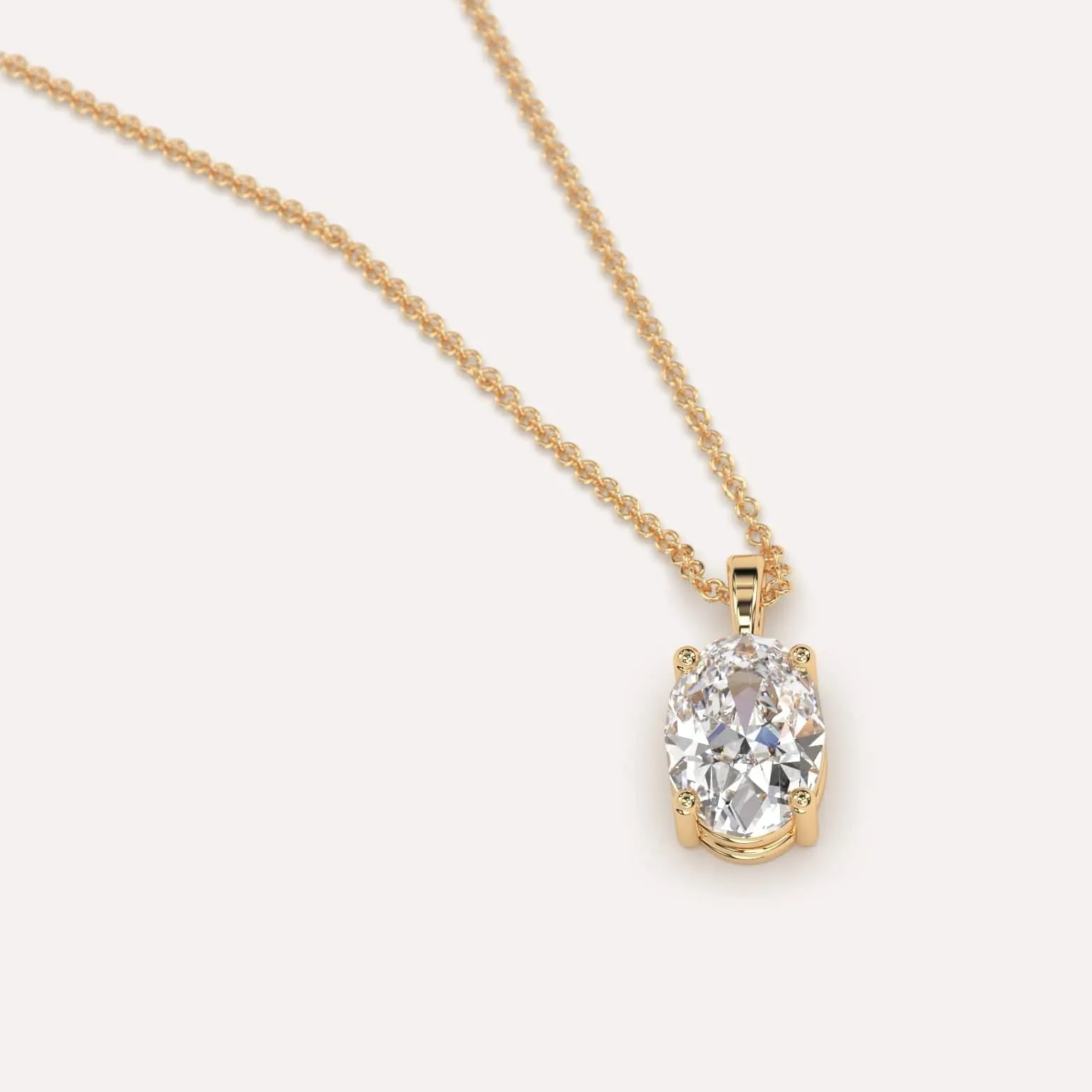 1 carat Oval Diamond Pendant Necklace