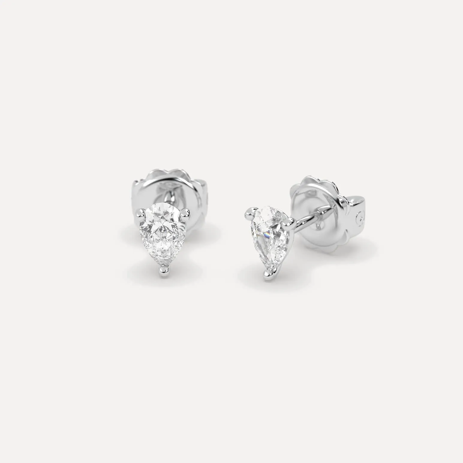 1 carat Pear Diamond Stud Earrings