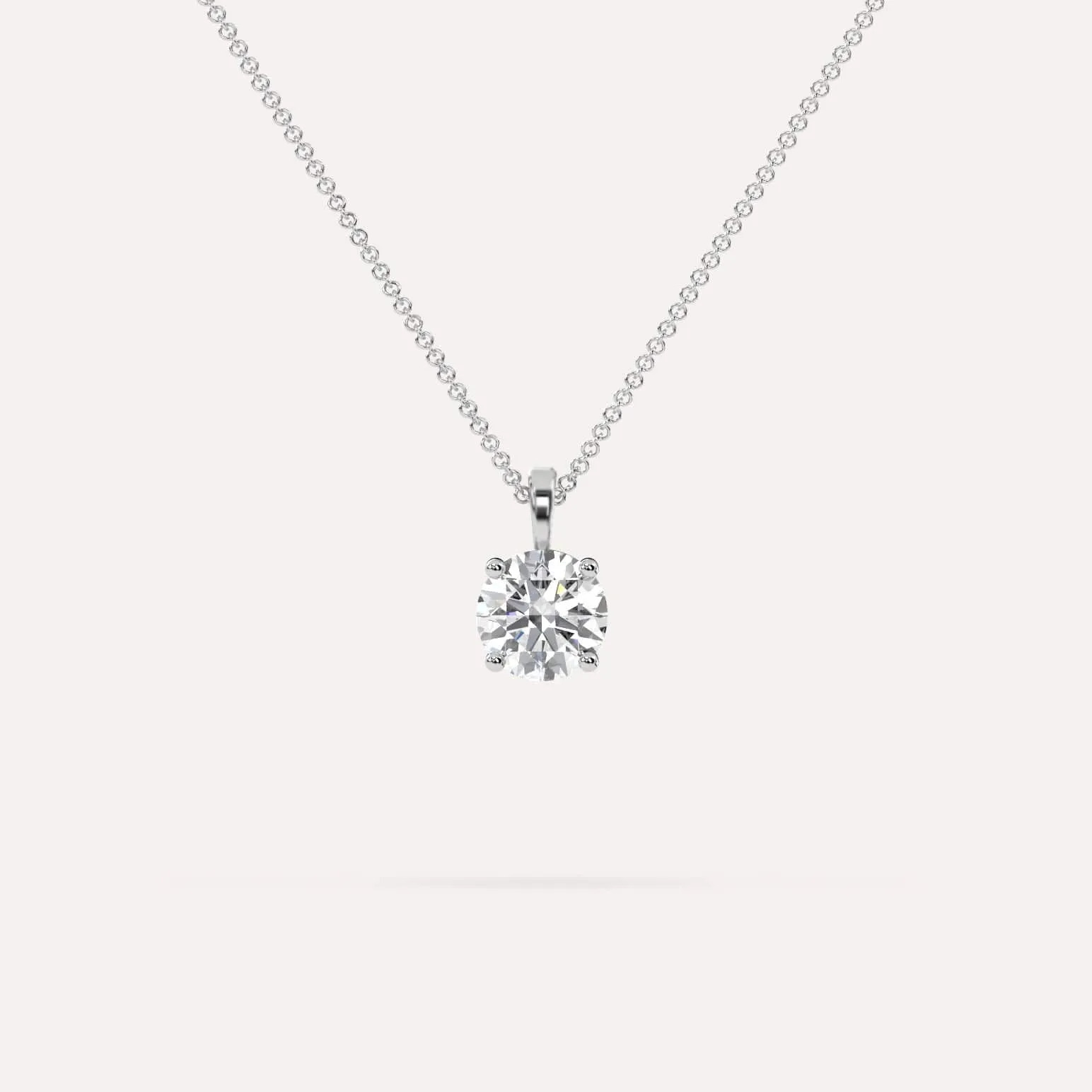 1 carat Round Diamond Pendant Necklace