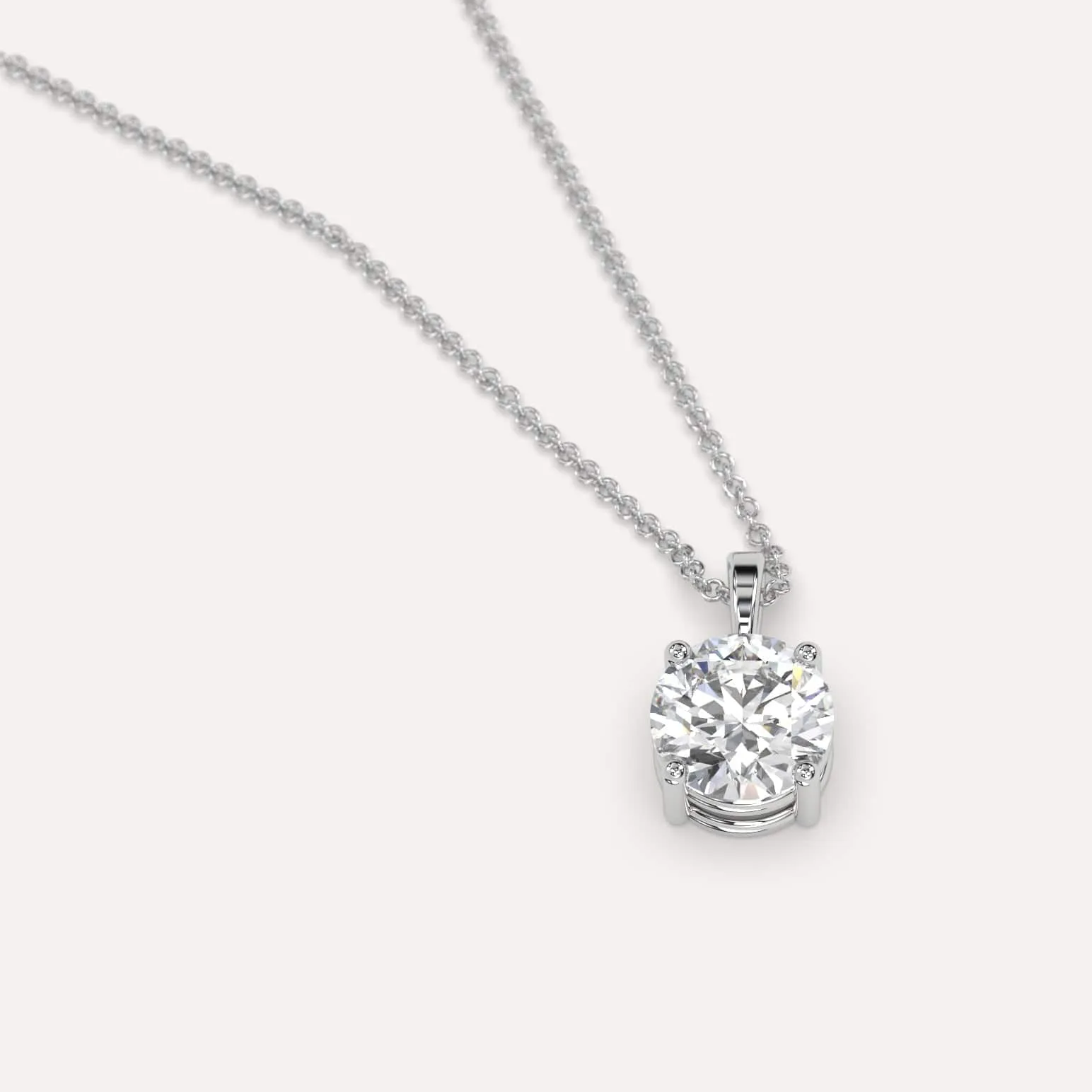 1 carat Round Diamond Pendant Necklace