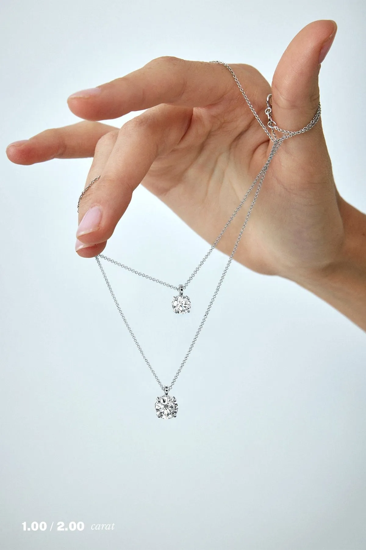 1 carat Round Diamond Pendant Necklace