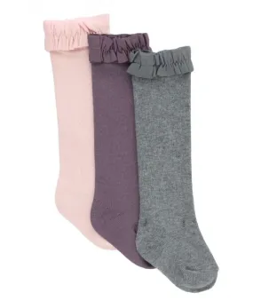 3 Pack Knit Ruffle Boot Socks