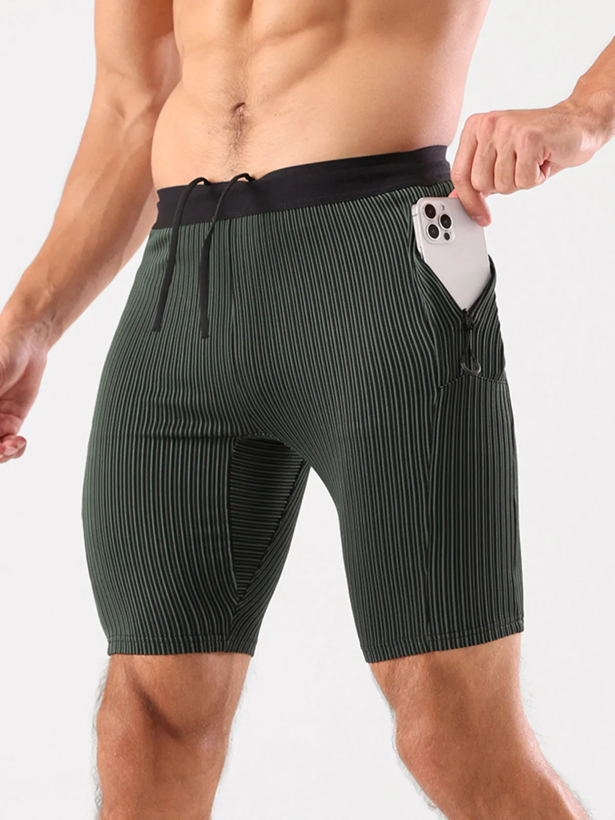 8" Pro Compression Lined Running Short with Zip Pockets