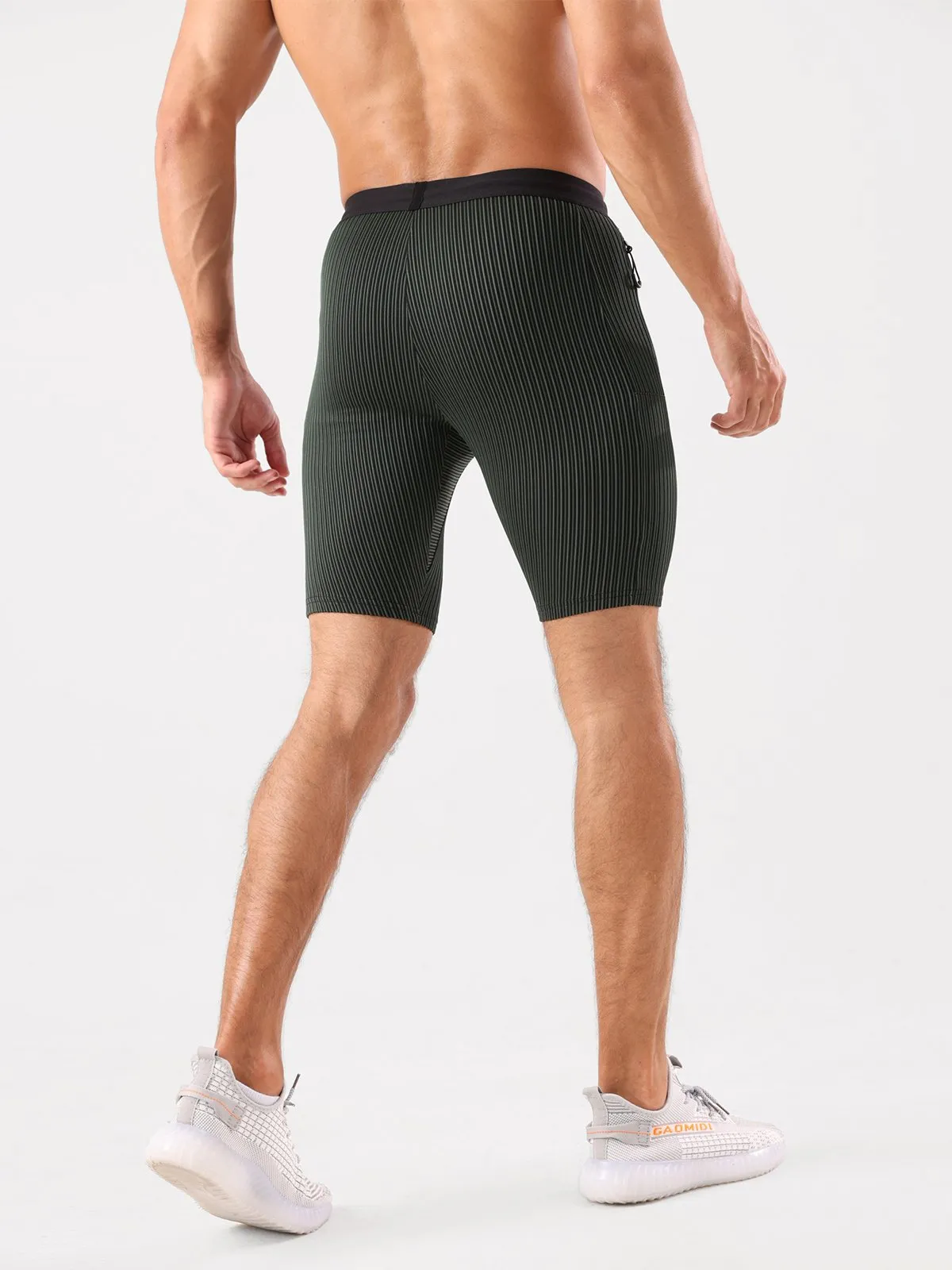 8" Pro Compression Lined Running Short with Zip Pockets