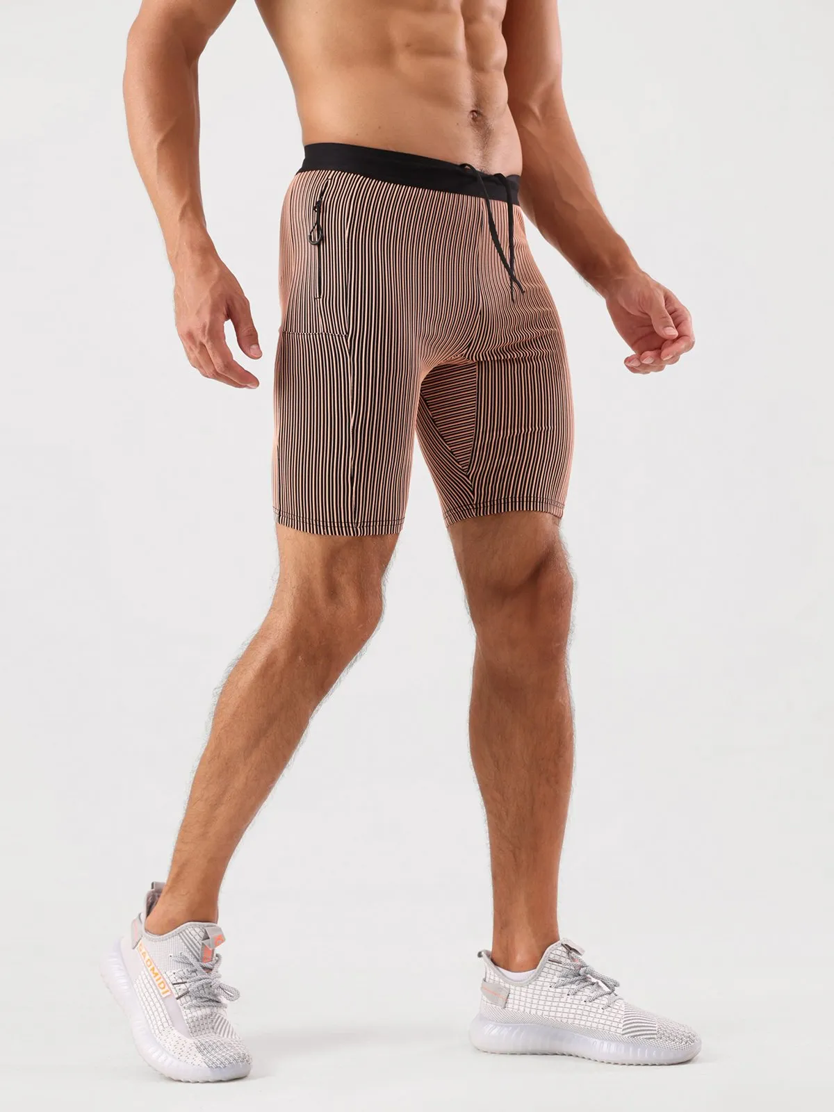 8" Pro Compression Lined Running Short with Zip Pockets