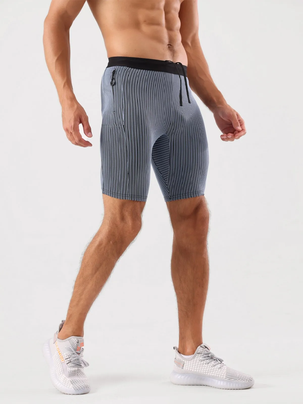 8" Pro Compression Lined Running Short with Zip Pockets