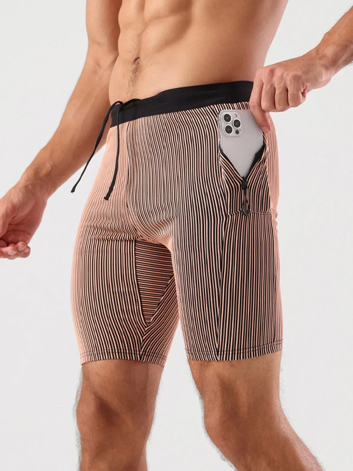 8" Pro Compression Lined Running Short with Zip Pockets