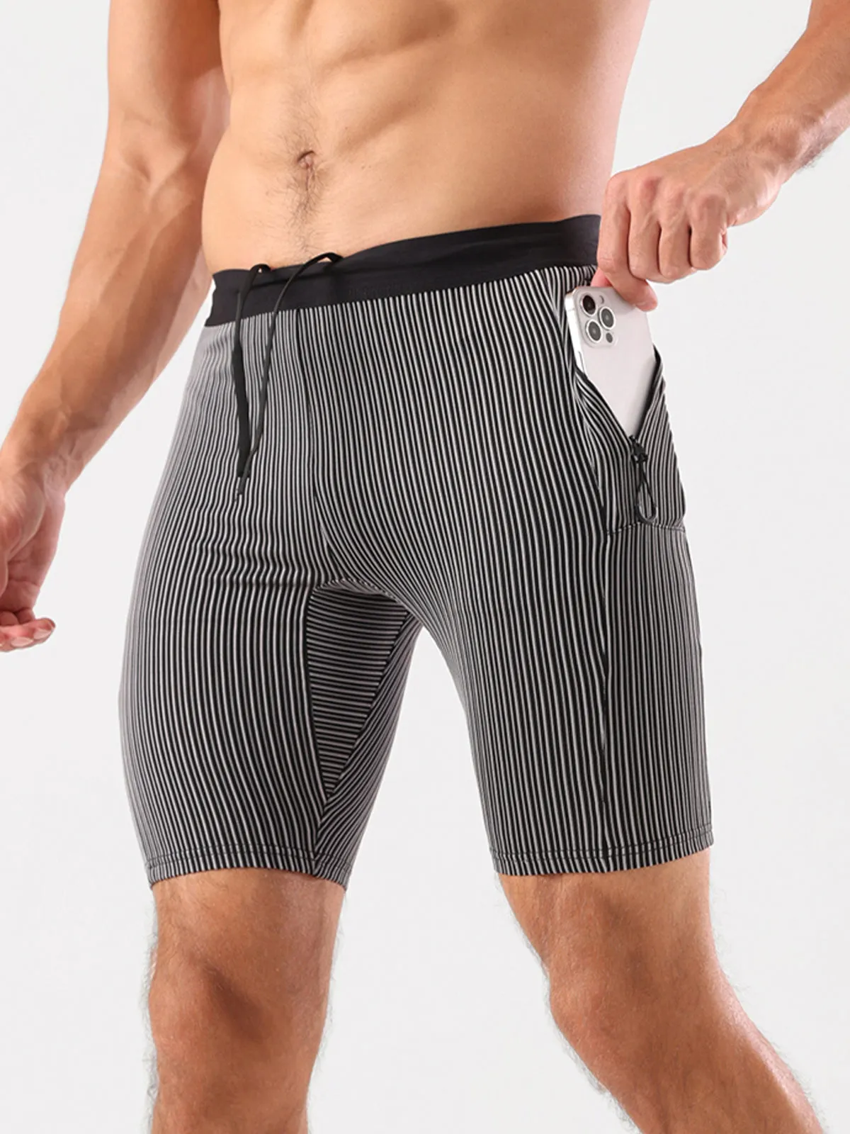 8" Pro Compression Lined Running Short with Zip Pockets