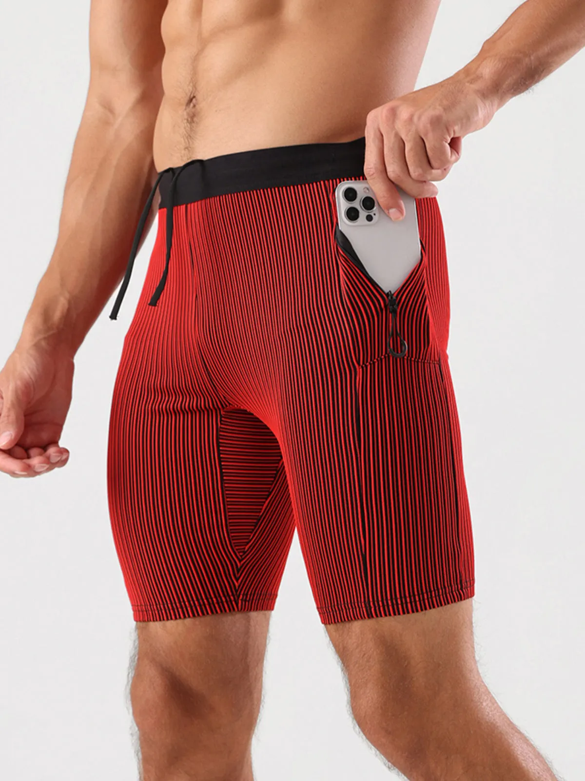 8" Pro Compression Lined Running Short with Zip Pockets