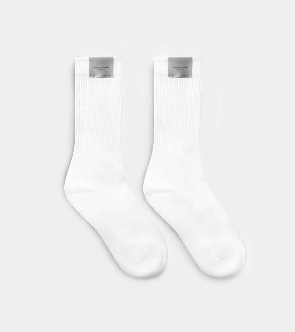 AH Label Crew Sock | White AHA231-09