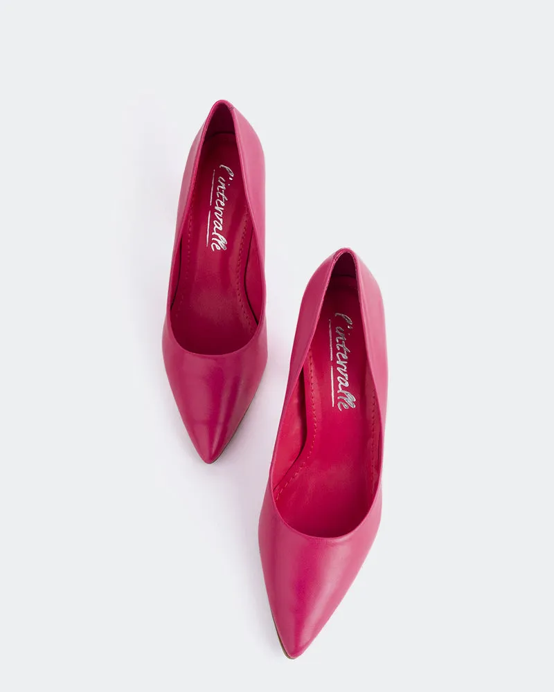 Amanda, Fuchsia Leather/Cuir Fuchsia