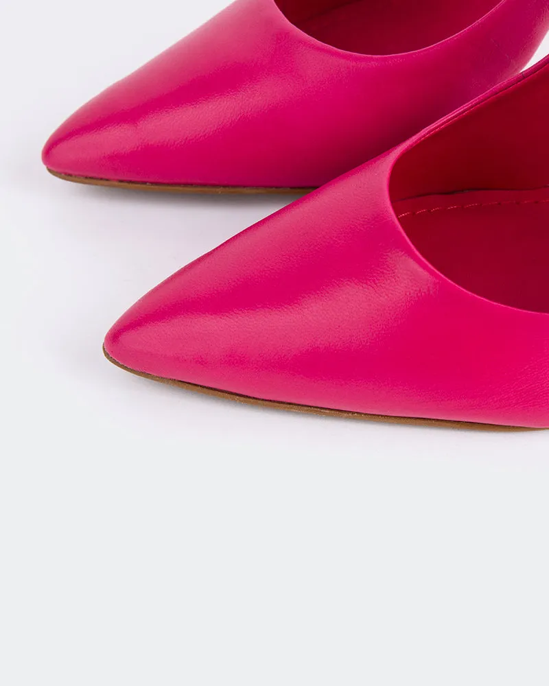 Amanda, Fuchsia Leather/Cuir Fuchsia