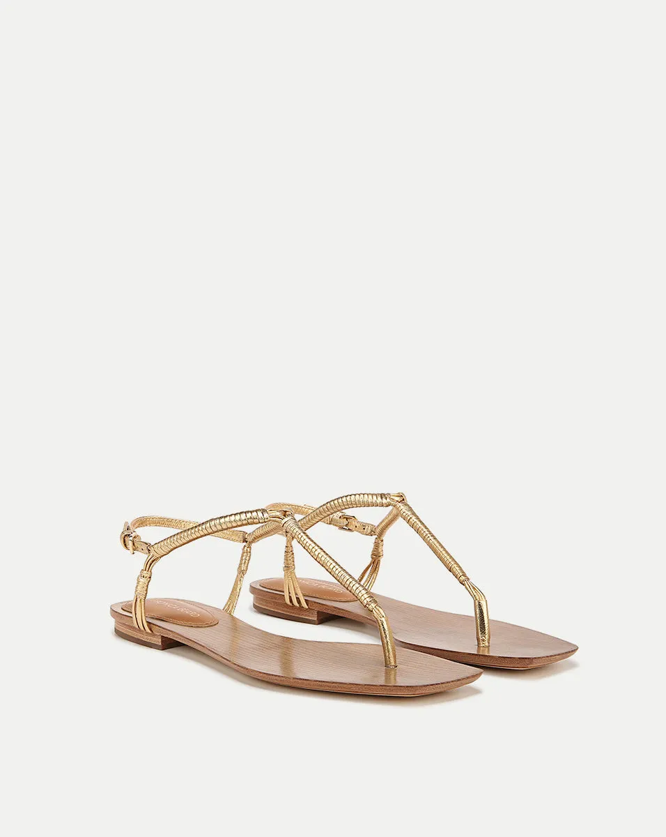 Amelia T-Strap Metallic Sandal