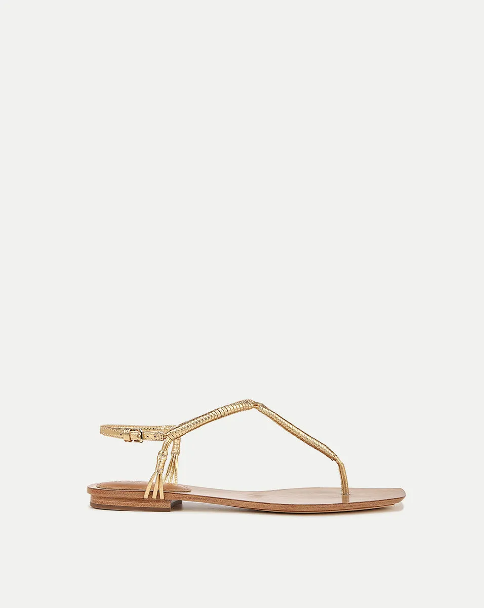 Amelia T-Strap Metallic Sandal