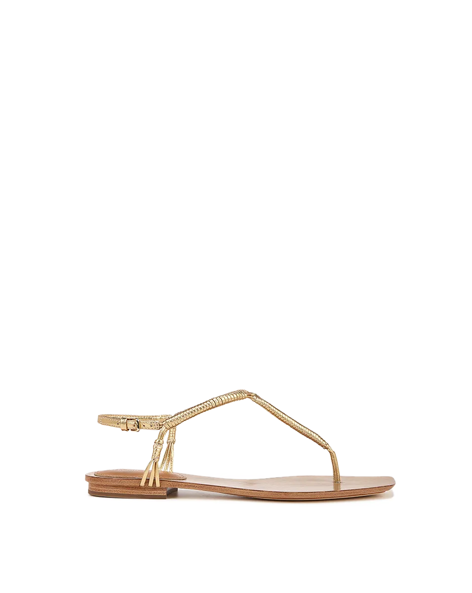 Amelia T-Strap Metallic Sandal