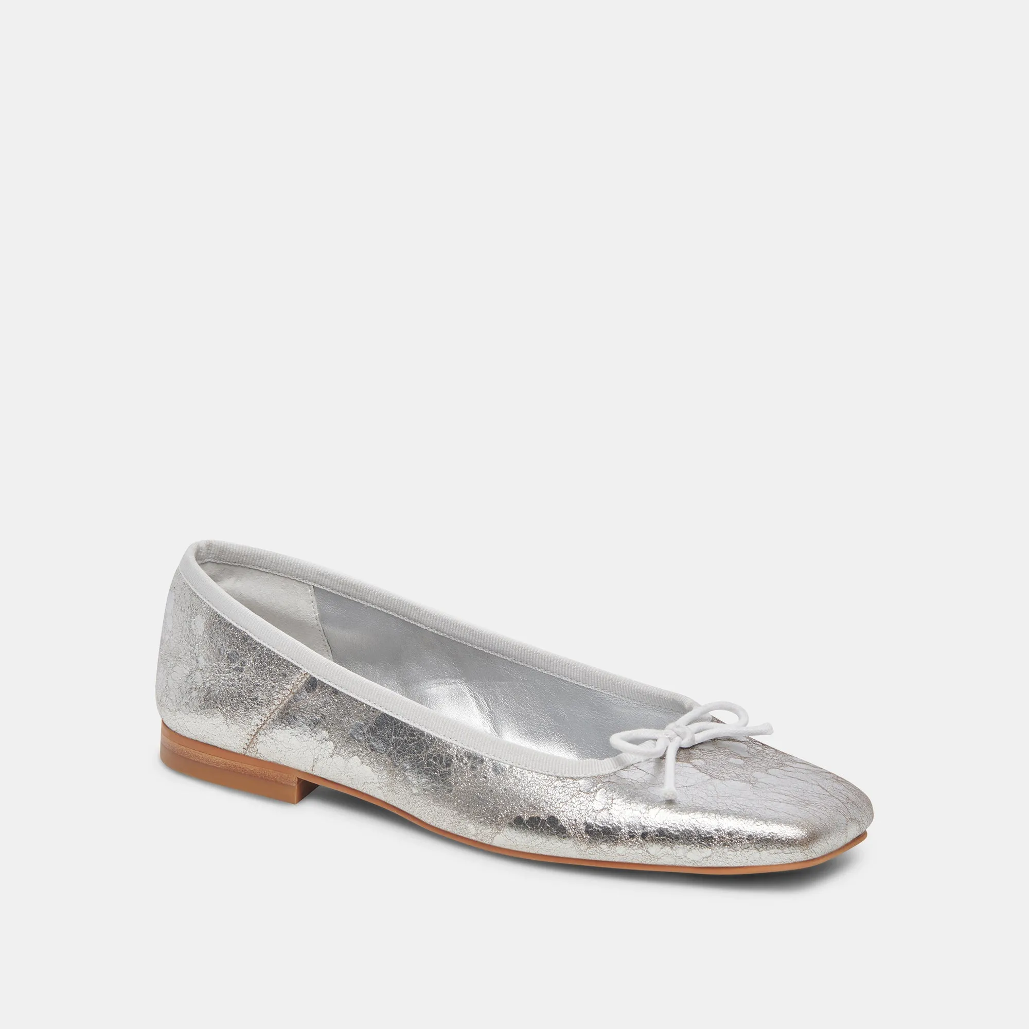 ANISA BALLET FLATS SILVER DISTRESSED LEATHER