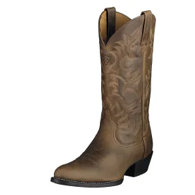 Ariat Mens Heritage Western R-Toe Distressed Brown