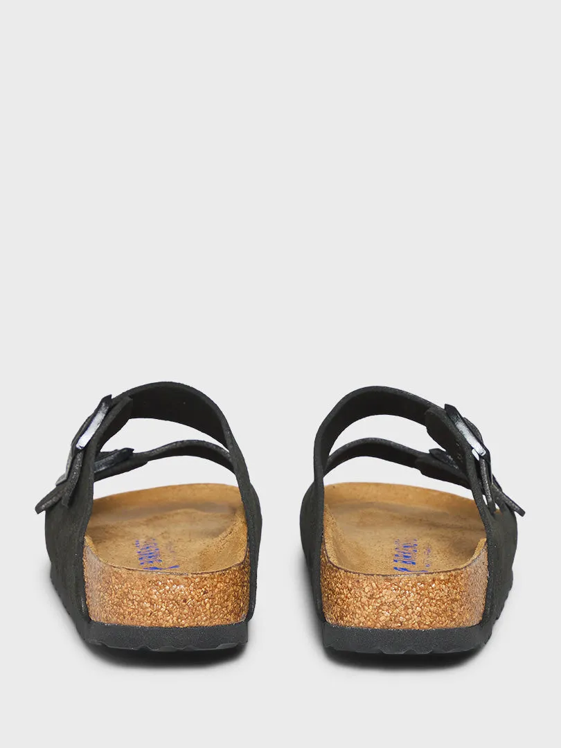 Arizona Narrow Sandals in Suede Black