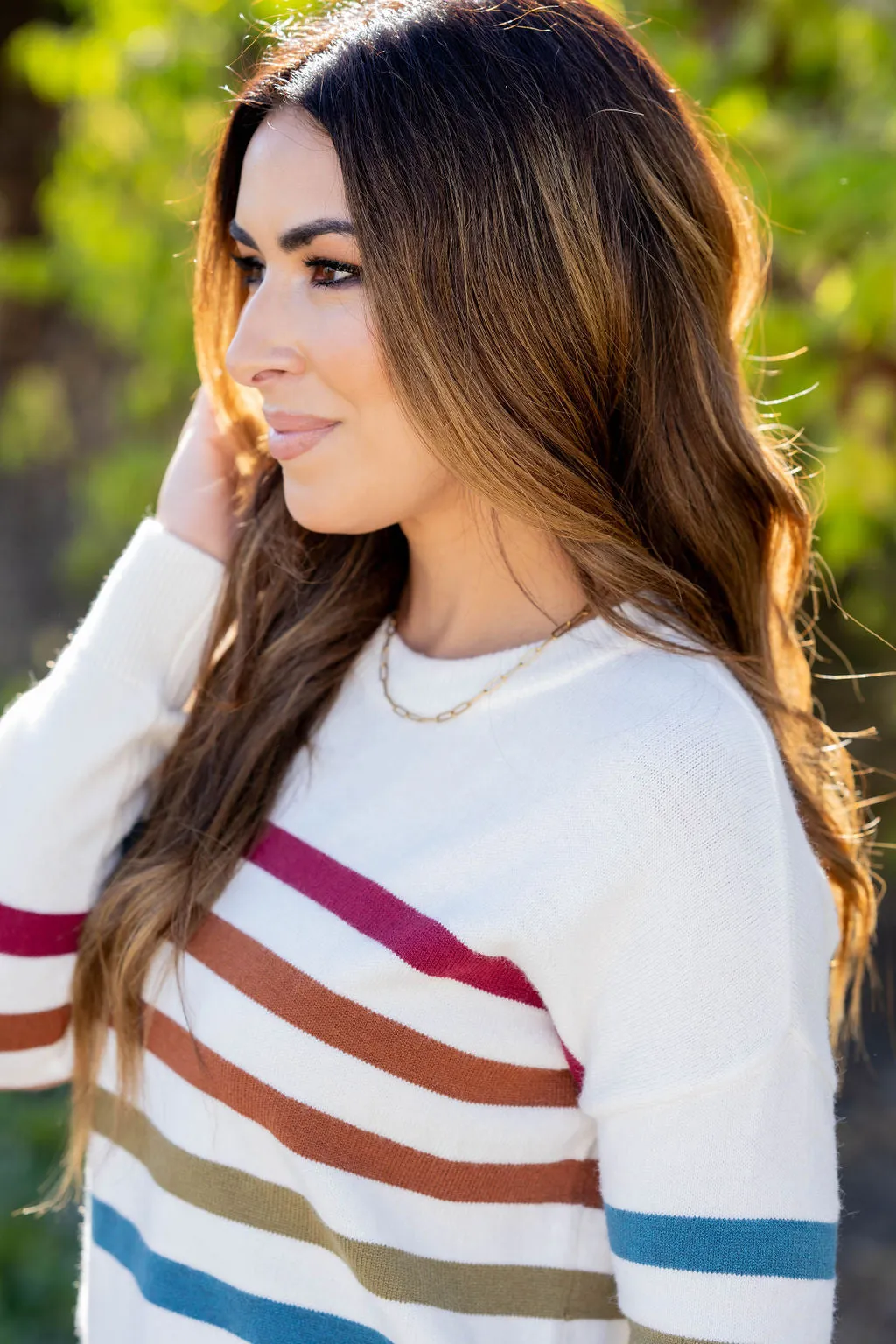 Autumn Hues Striped Sweater