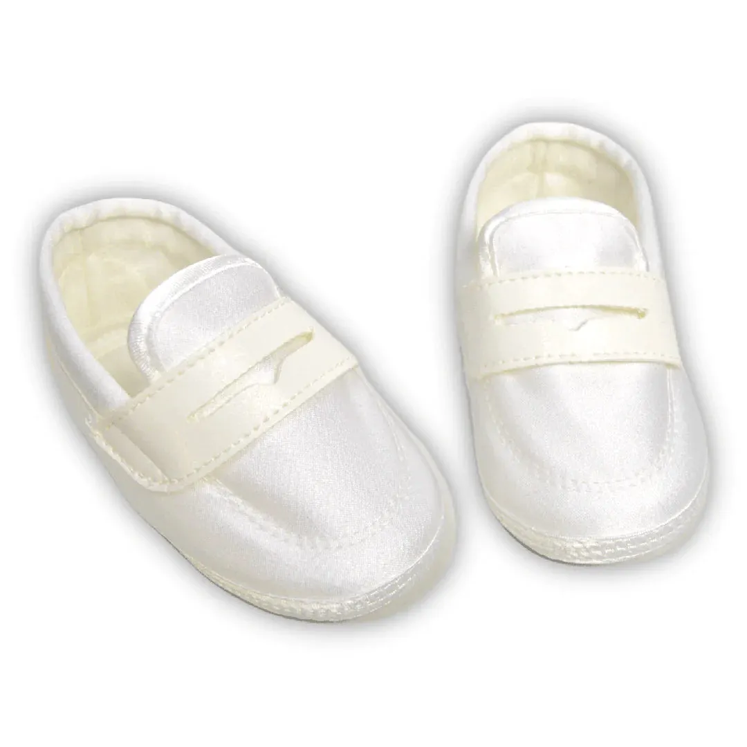 Baby Boy White Baptism Shoes - Made in Italy