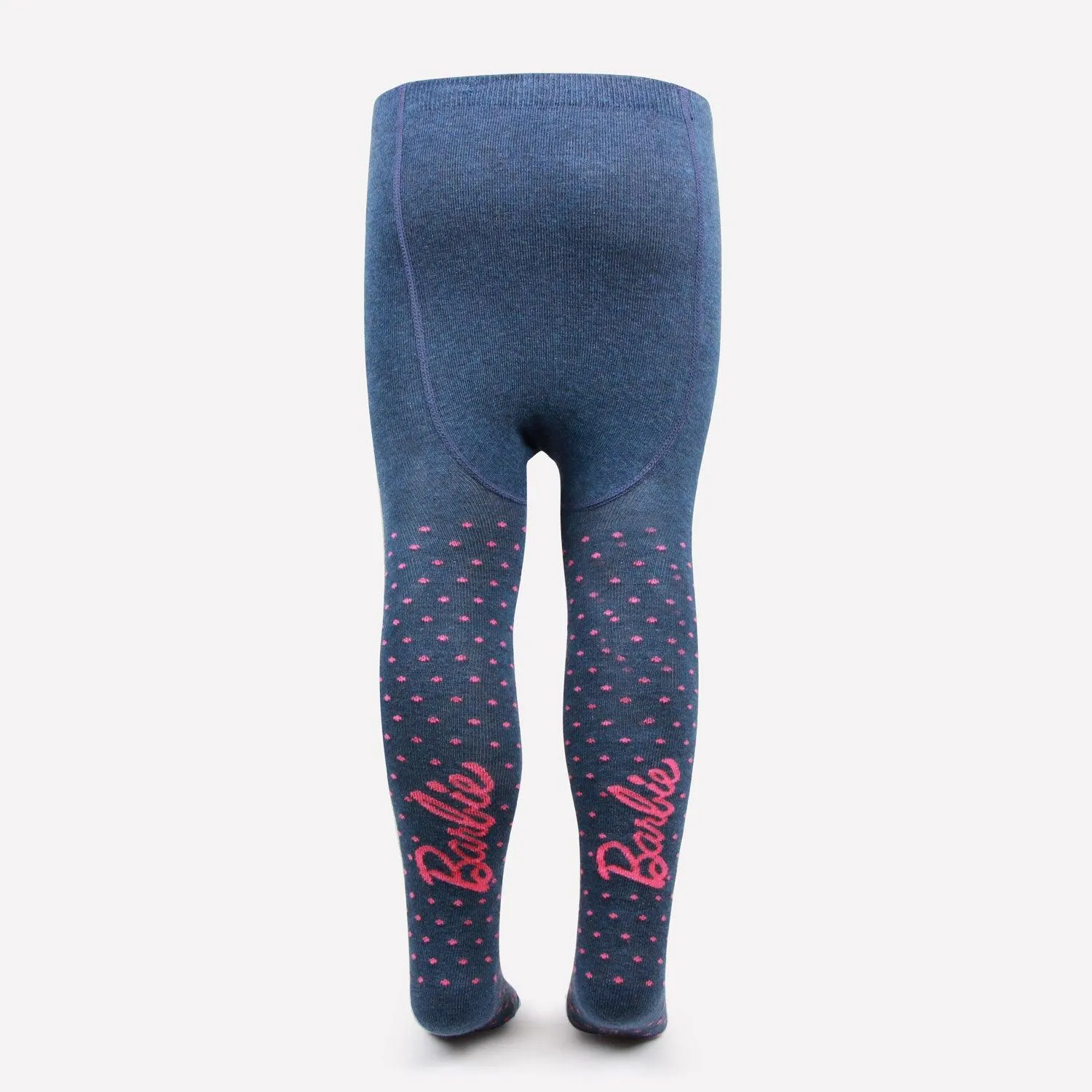 Barbie Printed Knitted Tights For Baby Girls - Light Navy