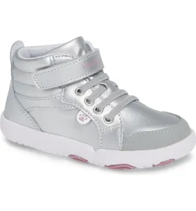 Bare Steps Buddy Kid's High Top Sneaker - Silver