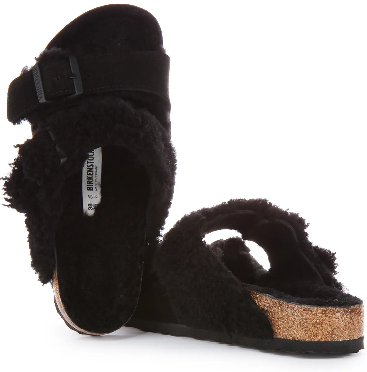 Birkenstock Arizona Split Fur In Black | Regular Fit