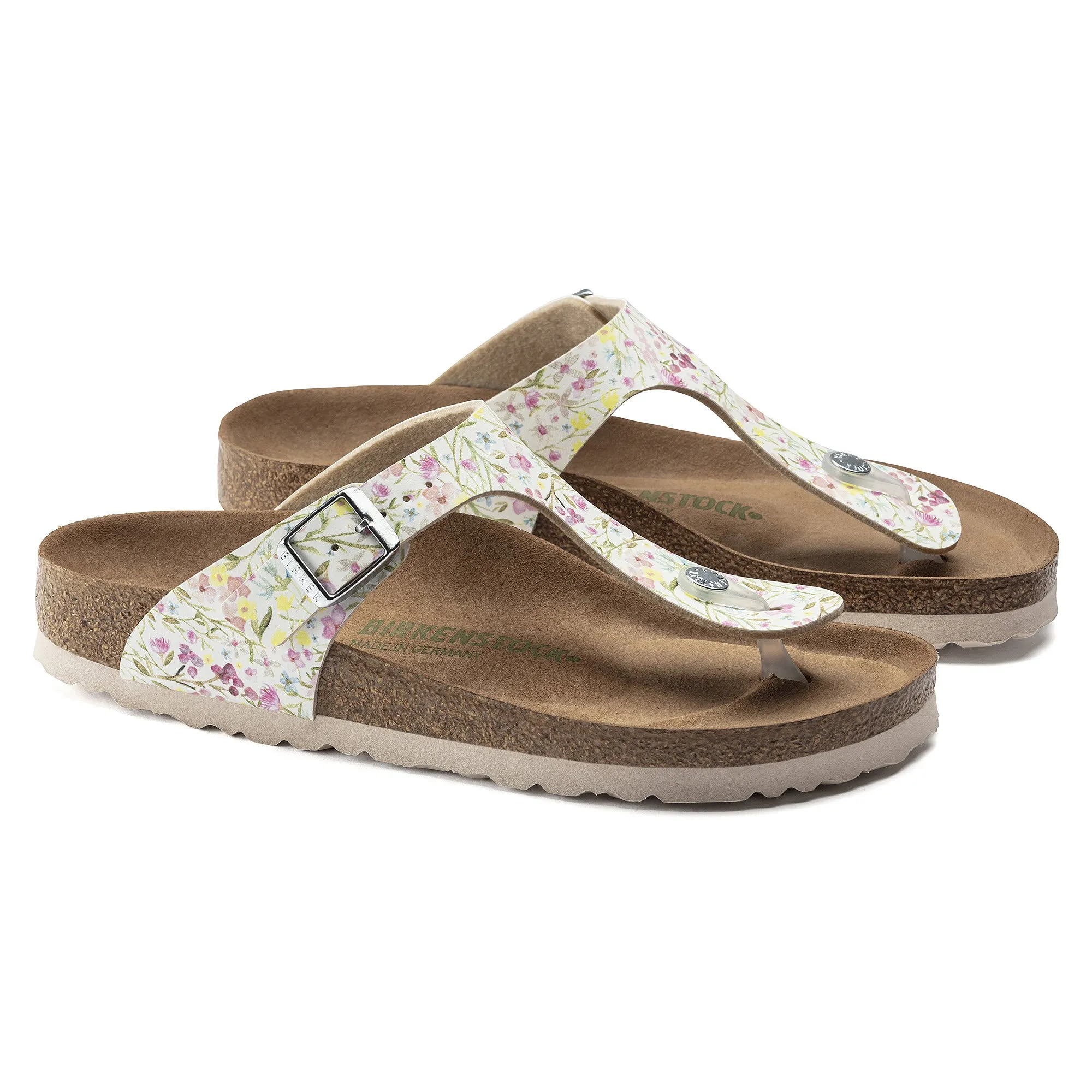 BIRKENSTOCK GIZEH VEGAN WATERCOLOR FLOWER WHITE  LIMITED EDITION - WOMENS