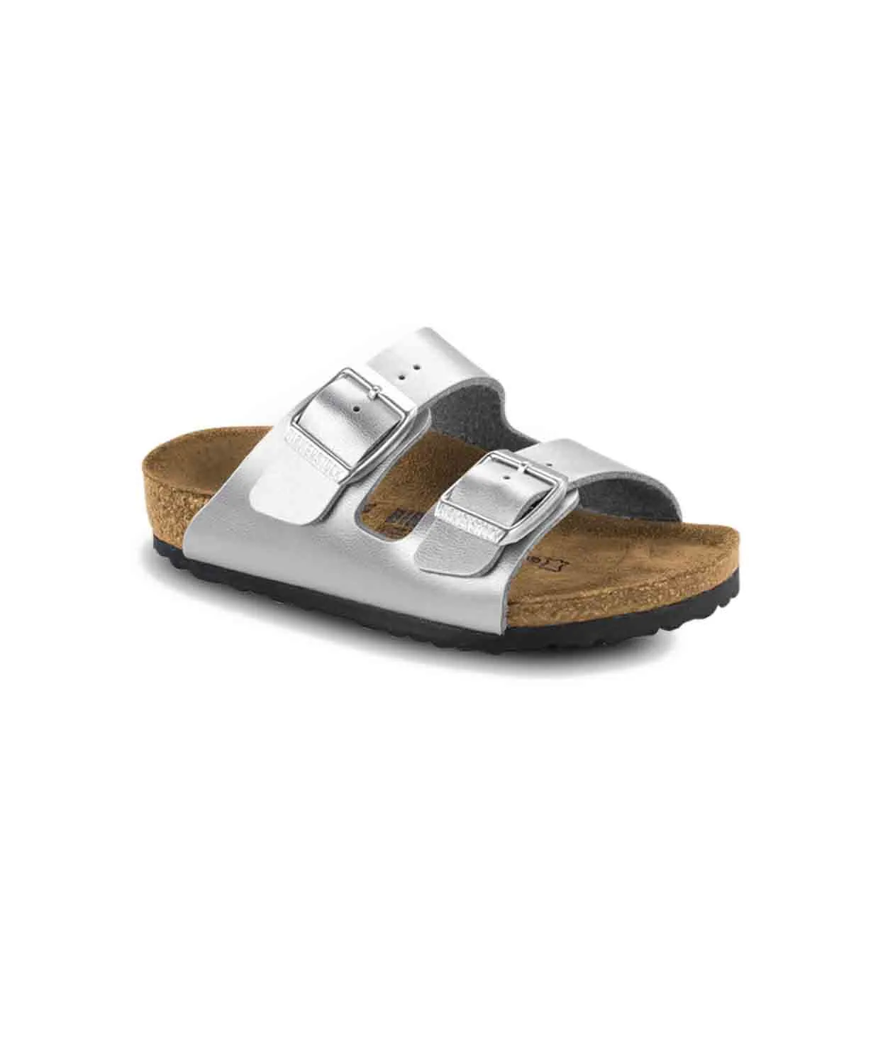 Birkenstock Kids Arizona Birko-Flor Electric Metallic Silver Sandals