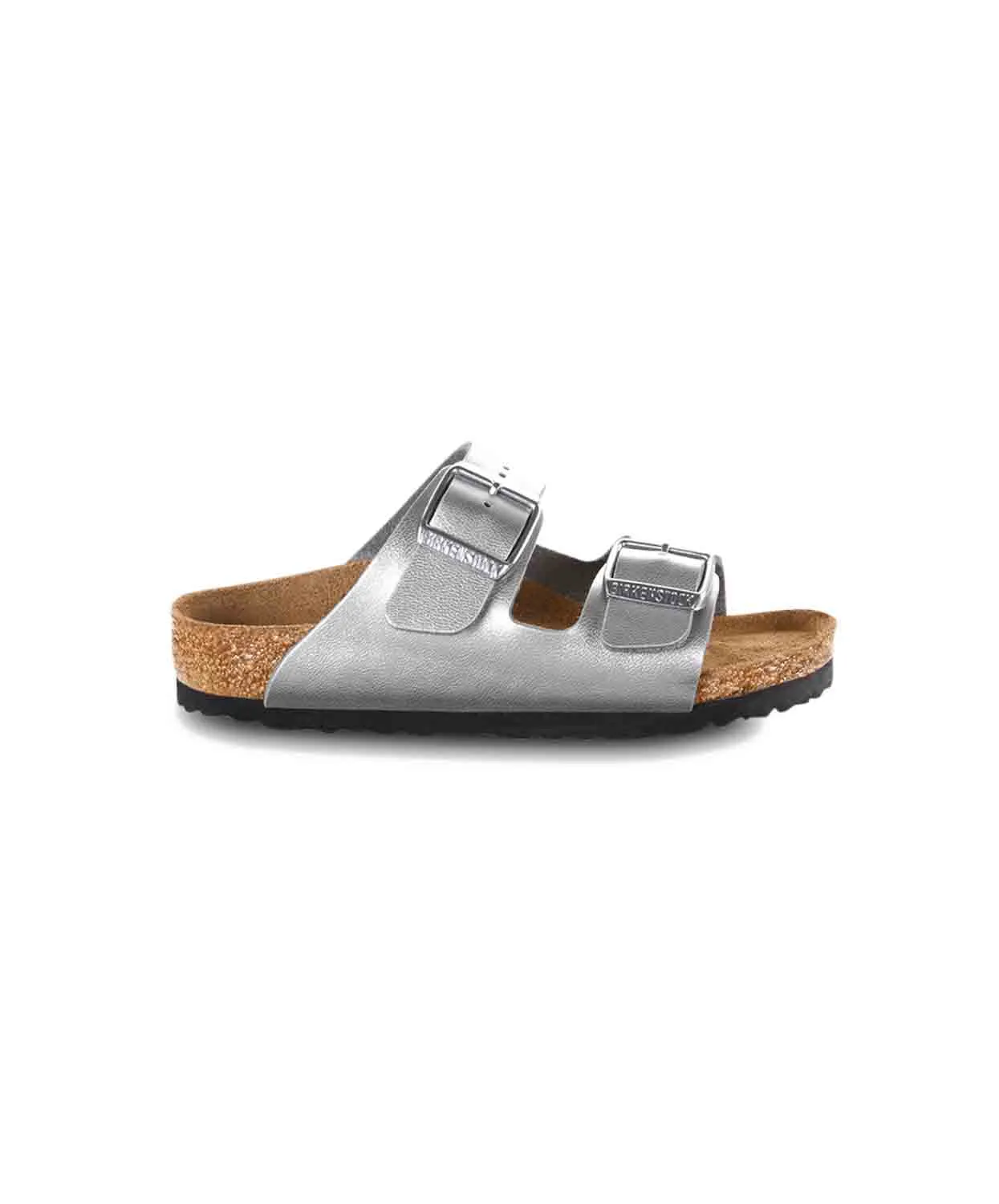 Birkenstock Kids Arizona Birko-Flor Electric Metallic Silver Sandals