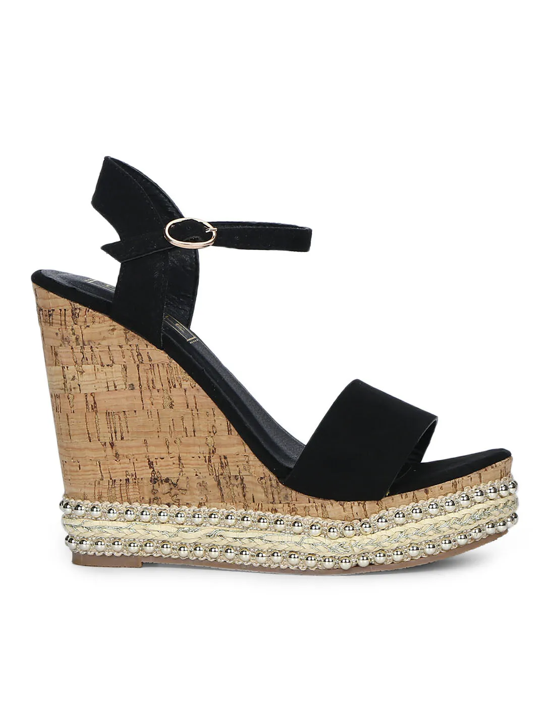 Black Ankle Strap Wedges