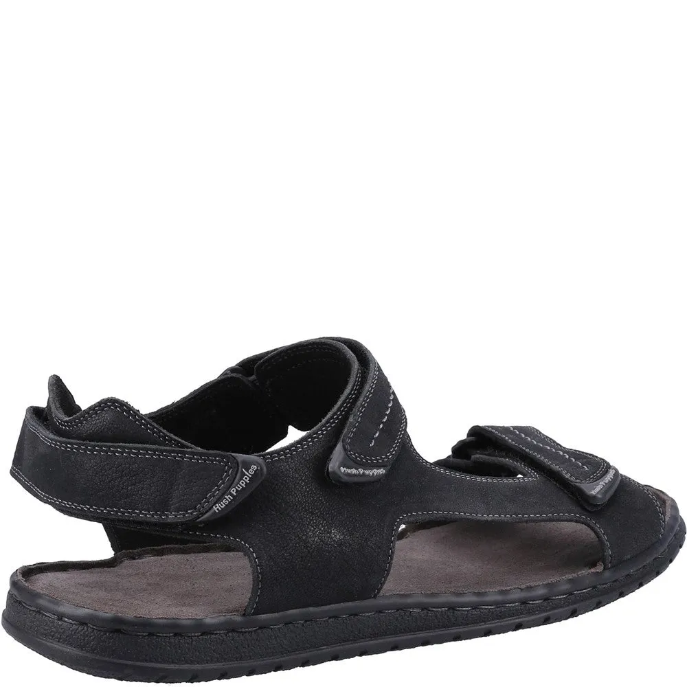 Black Neville Quarter Strap Sandals