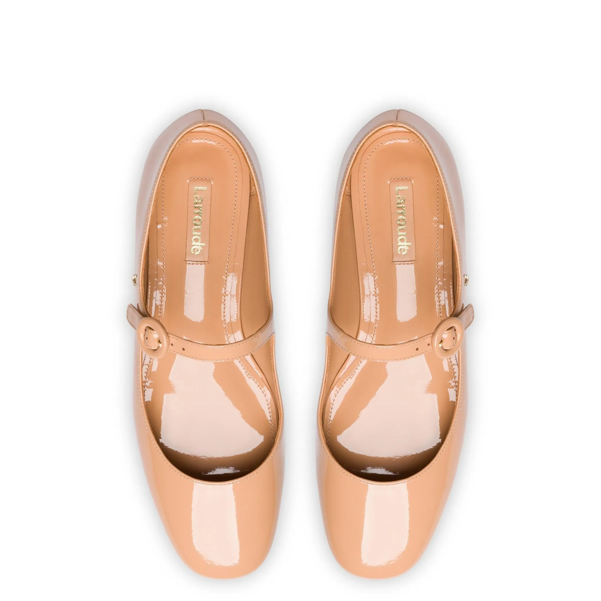 Blair Ballet Flat In Tan Patent Leather