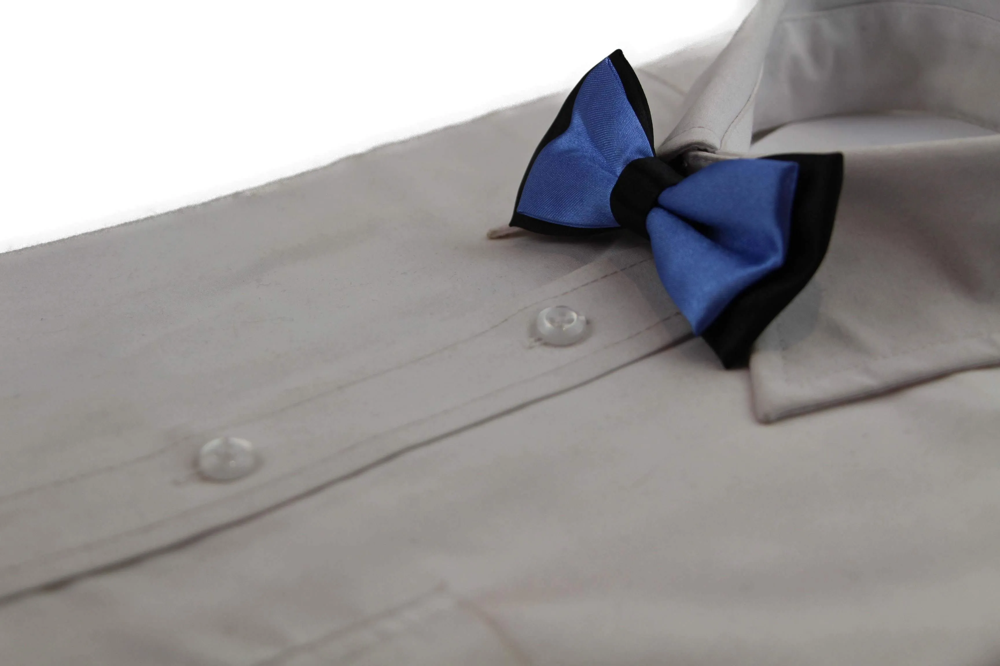 Boys Cornflower Blue Two Tone Layer Bow Tie