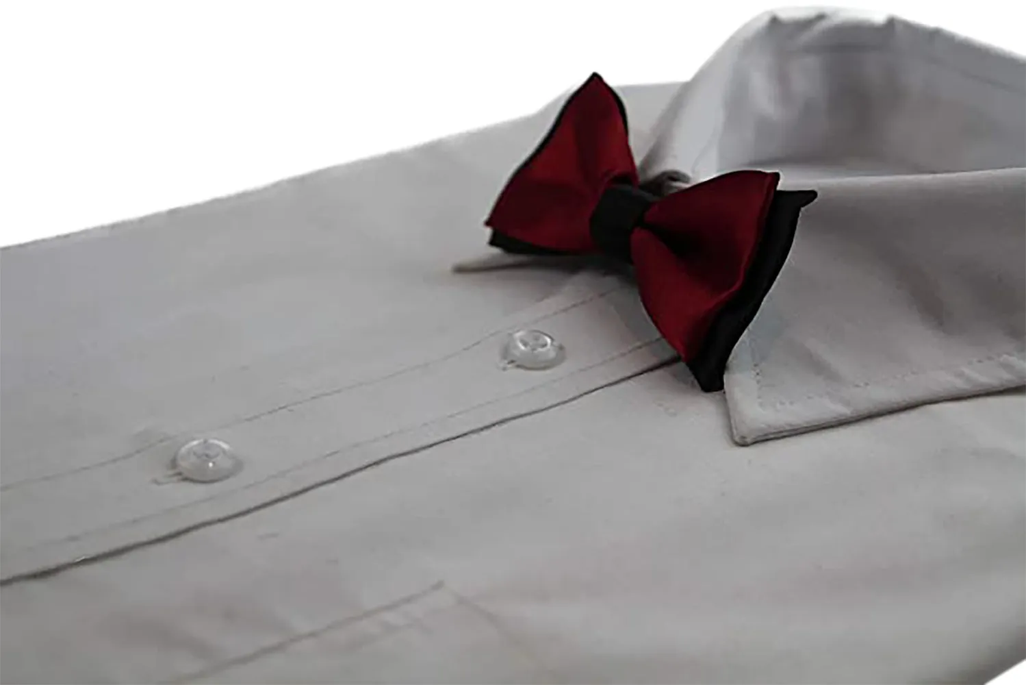 Boys Maroon Two Tone Layer Bow Tie