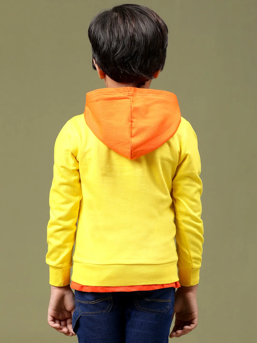 Boys Olive Cotton Solid Sweatshirt