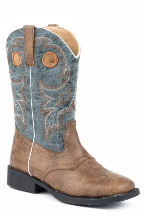 Boy's Roper Distressed Brown Western Boot