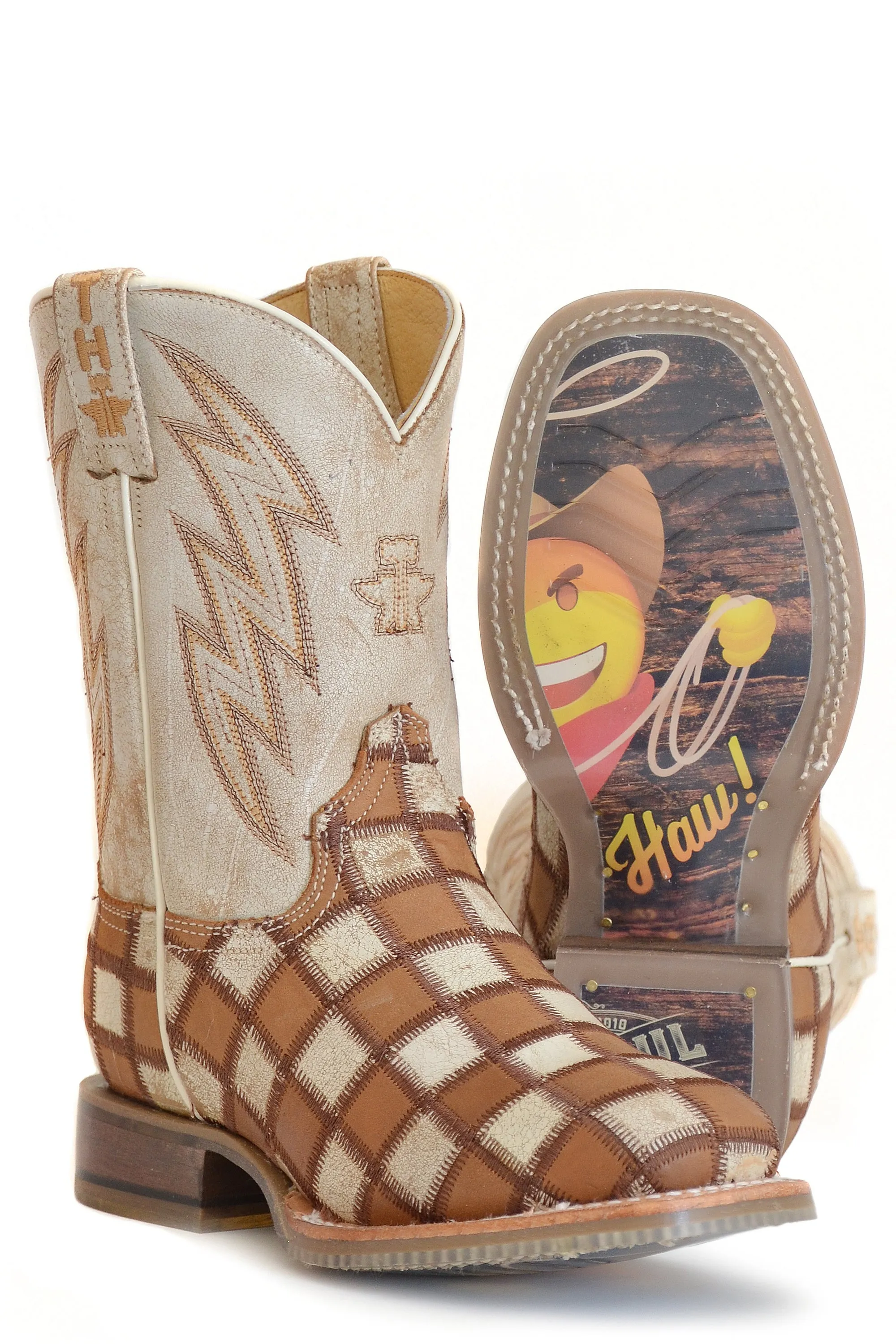 Boys Tin Haul "Check It Out" Western Square Toe Boot