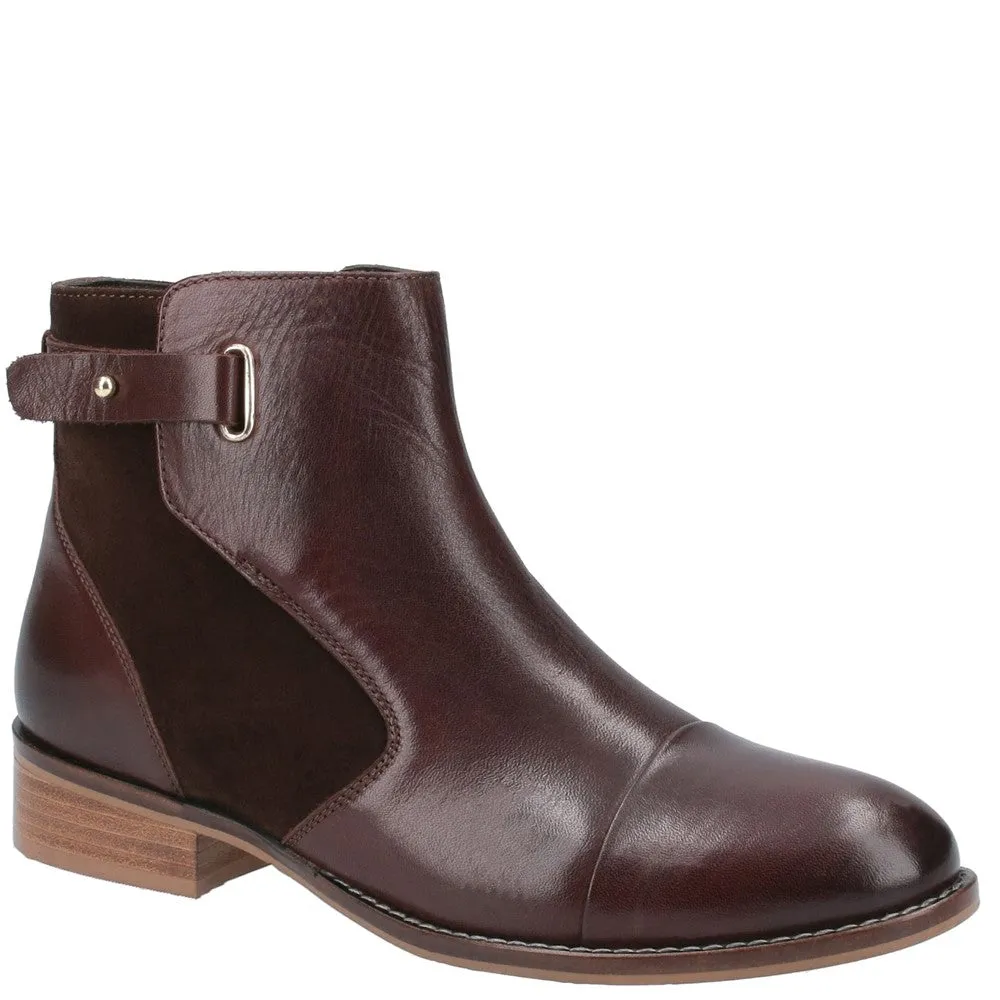 Brown Hollie Zip-Up Ankle Boots