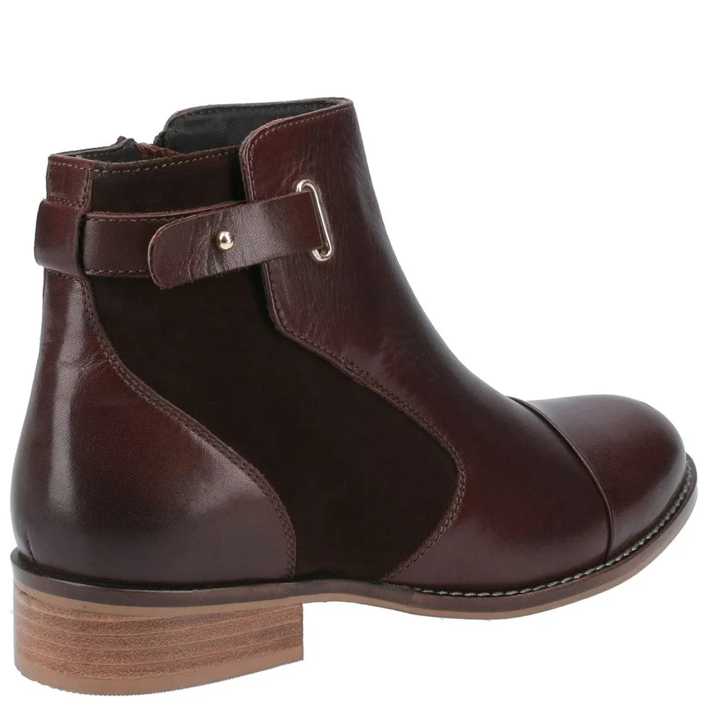 Brown Hollie Zip-Up Ankle Boots