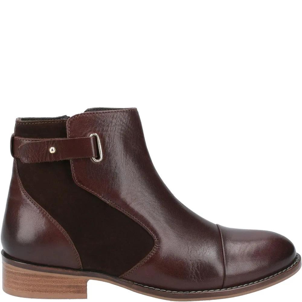 Brown Hollie Zip-Up Ankle Boots