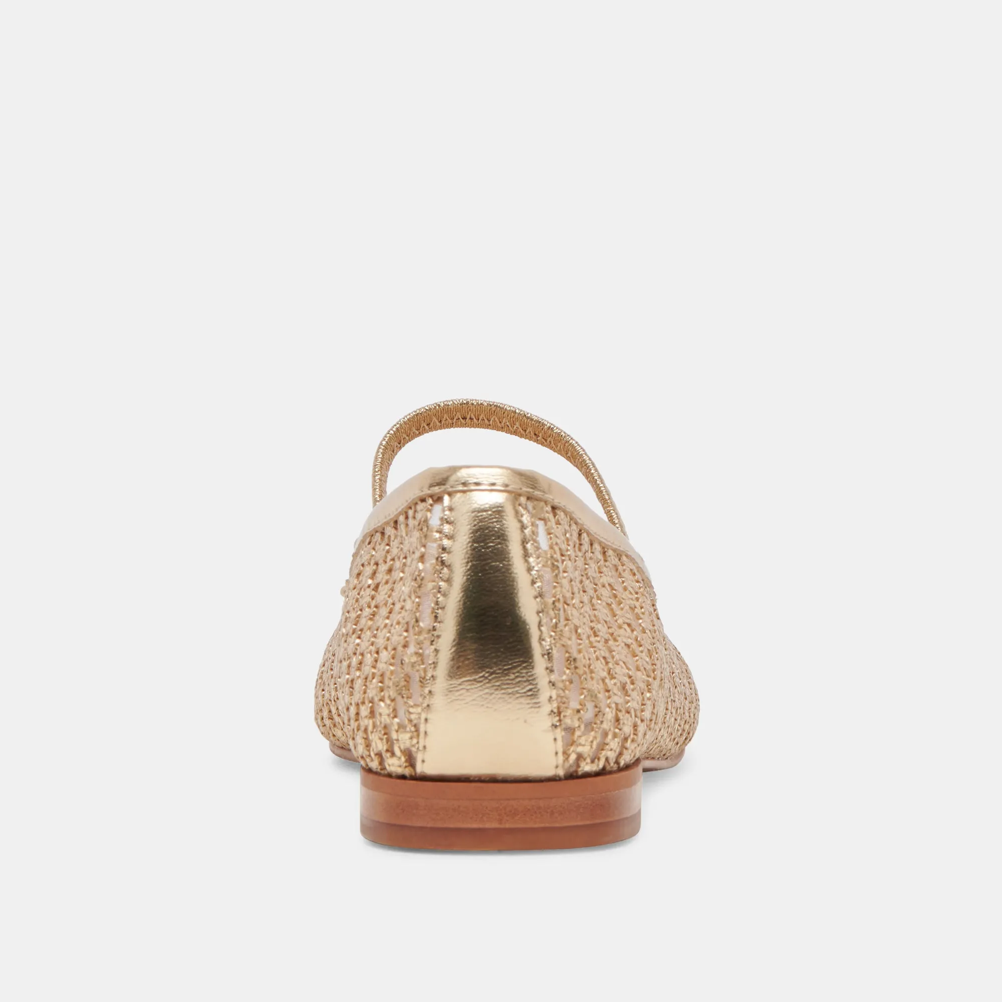 CARIN RAFFIA BALLET FLATS GOLD RAFFIA