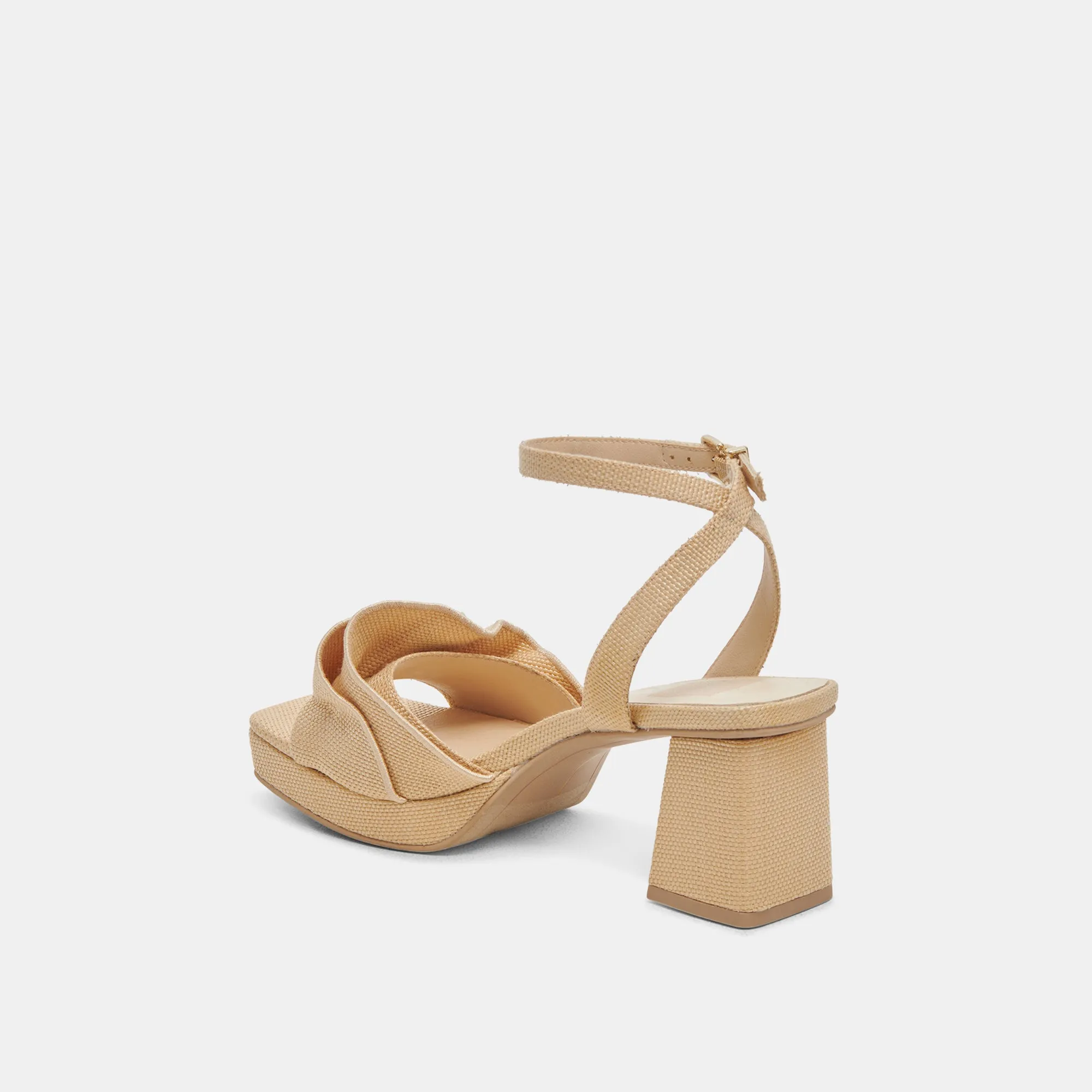 CHEER HEELS LT NATURAL RAFFIA