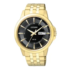 Citizen Quartz Men's Everyday Men's Black Dial Gold tone BF2013-56E