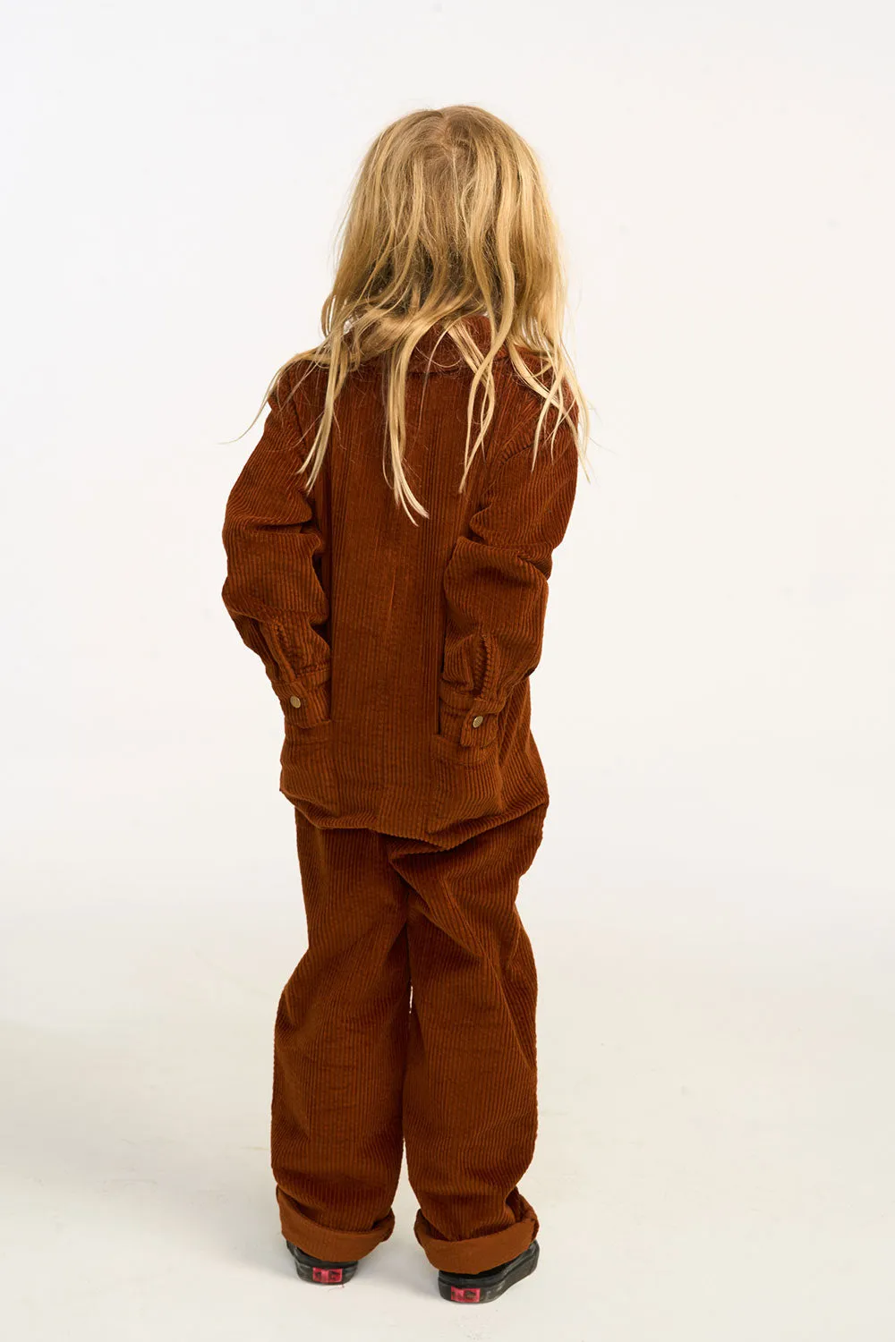 David Walnut Brown Corduroy Jumpsuit