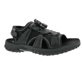 Drew Men's Waves Sandals Black Leather Combo